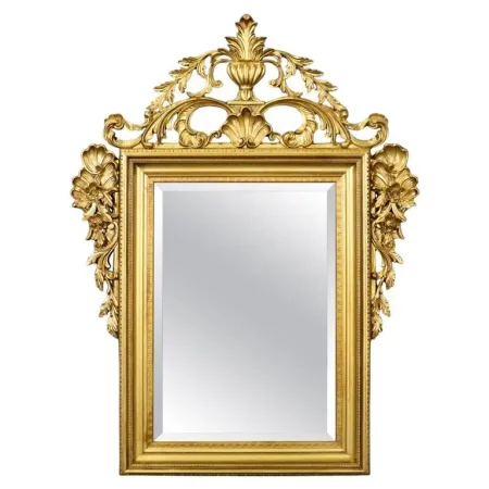 Fantastic Carved Walnut Italian French Louis XV Style Giltwood Mirror