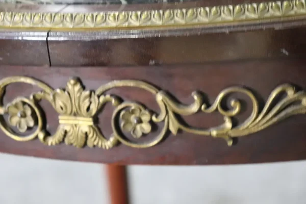 19TH C Empire Bronze Mounted Marble Top Round Table - Image 8
