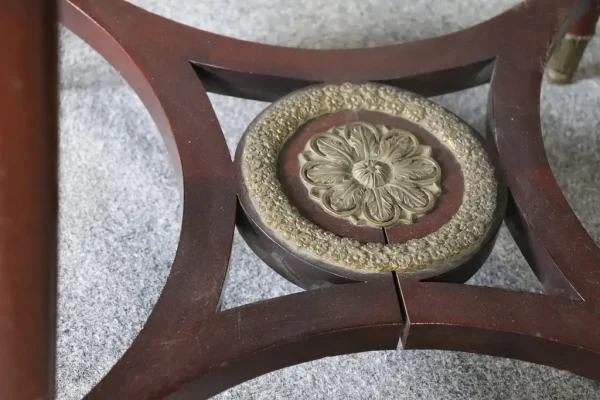 19TH C Empire Bronze Mounted Marble Top Round Table - Image 6