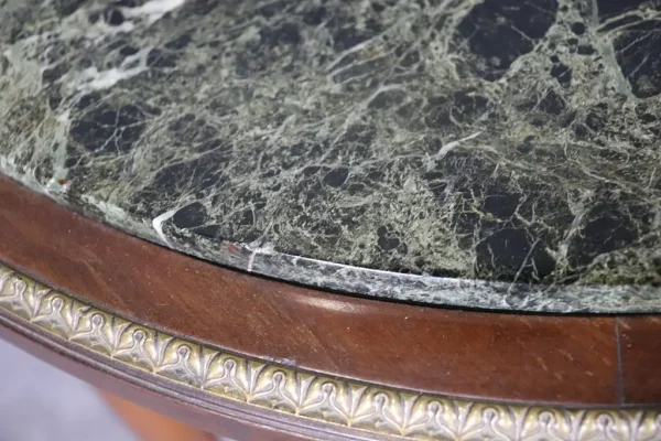 19TH C Empire Bronze Mounted Marble Top Round Table - Image 11