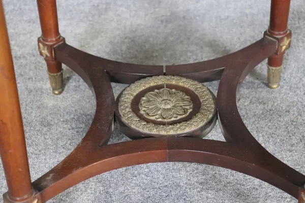 19TH C Empire Bronze Mounted Marble Top Round Table - Image 10