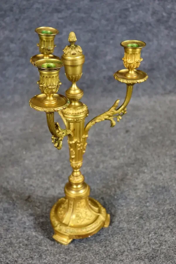 Fantastic Pair of French Louis XVI Style Bronze Candelabras circa 1940 - Image 5