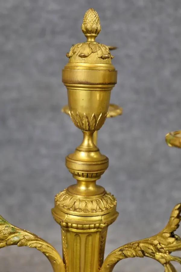 Fantastic Pair of French Louis XVI Style Bronze Candelabras circa 1940 - Image 6