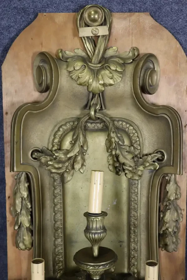 Early 19th C Palace Size French 5 Arm Pair Sconces - Image 6