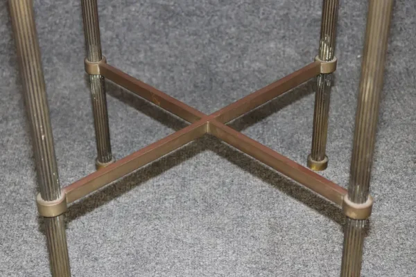 Brass and Mirrored French Directoire Round Table 1920s era - Image 7
