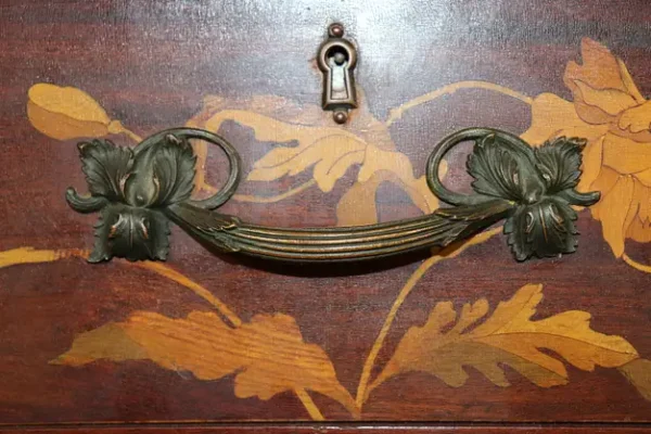 Fine French Walnut Inlaid Satinwood Art Nouveau Dresser in the Manner of Galle - Image 7