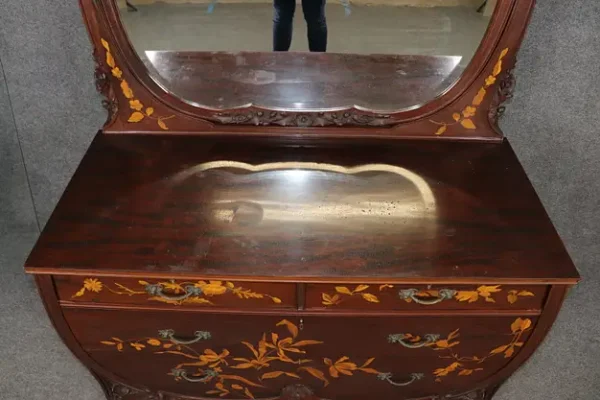 Fine French Walnut Inlaid Satinwood Art Nouveau Dresser in the Manner of Galle - Image 5