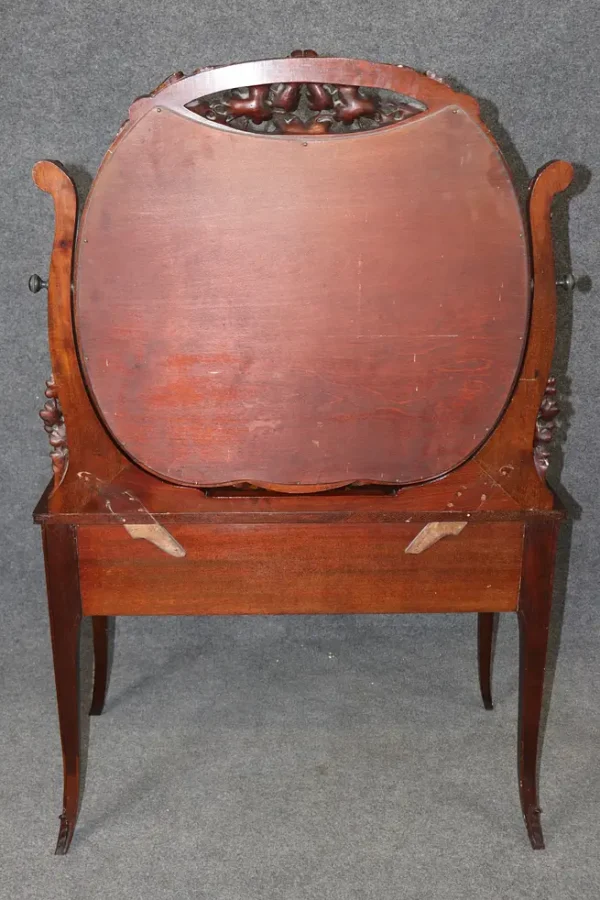 French Art Nouveau Inlaid Walnut and Satinwood ladies Vanity Manner Galle - Image 7