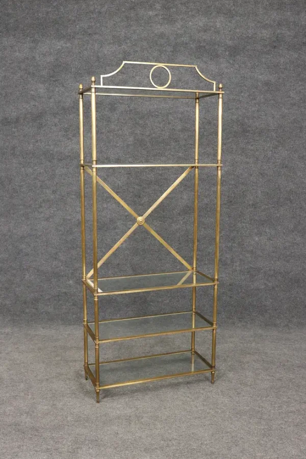 Fantastic Bronze or Brass Maison Jansen Style 5 Tier Etagere Bookshelf Display - Image 11