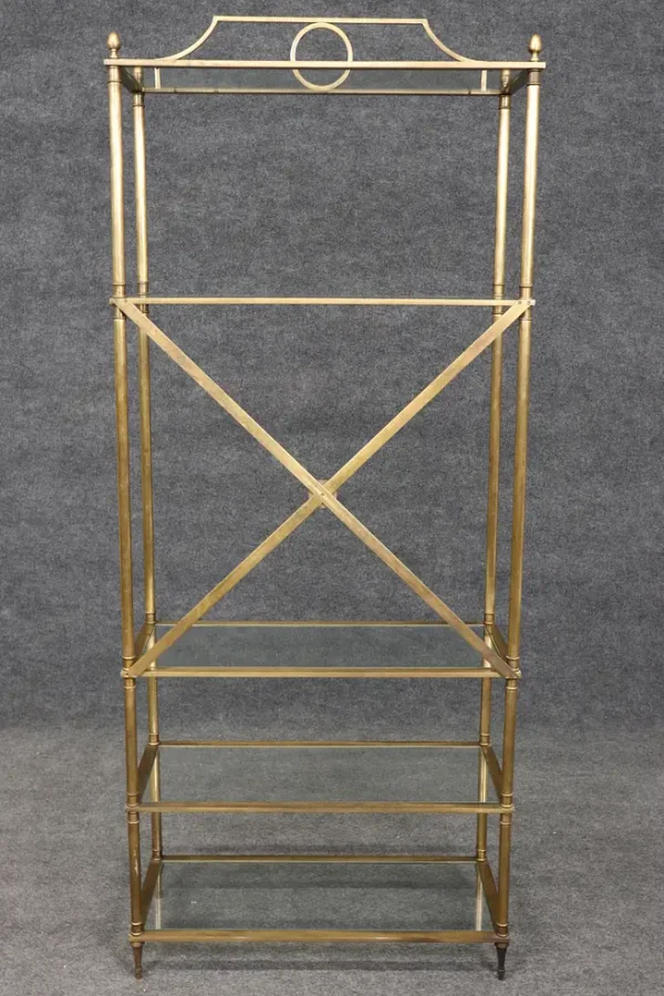 Fantastic Bronze or Brass Maison Jansen Style 5 Tier Etagere Bookshelf Display - Image 8