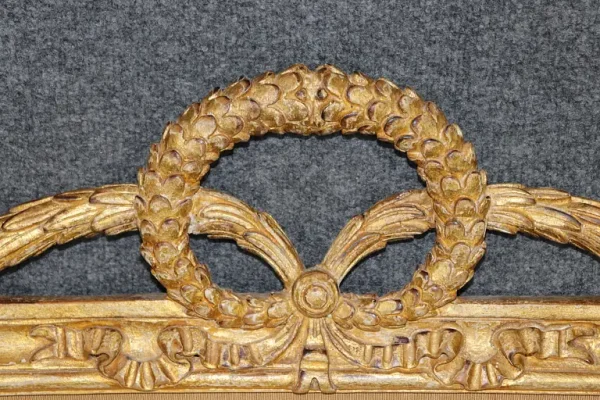 Fantastic Italian-Made Carved Genuine Gold Leaf Giltwood King Size Headboard - Image 4