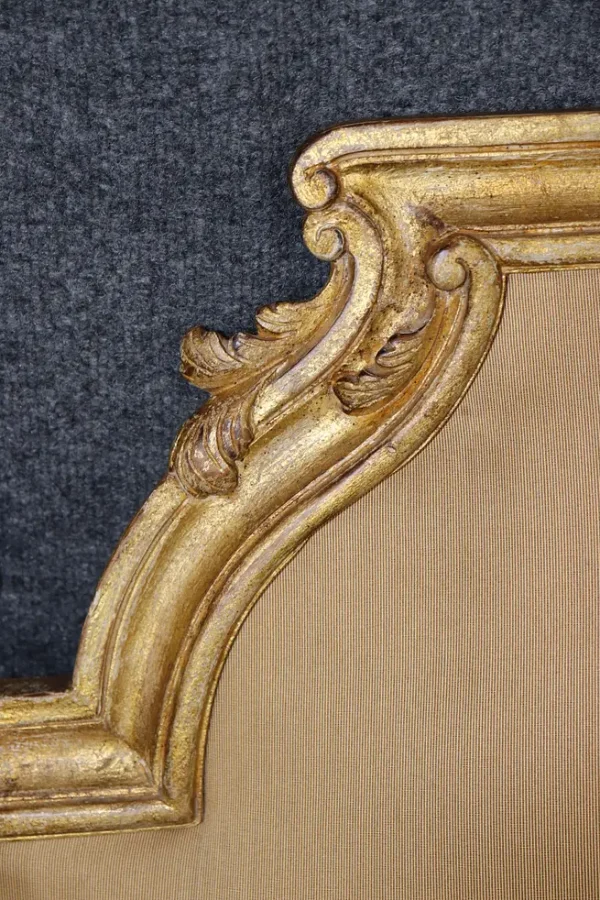 Fantastic Italian-Made Carved Genuine Gold Leaf Giltwood King Size Headboard - Image 8