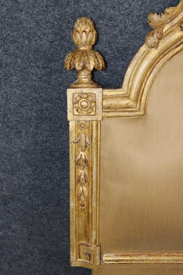 Fantastic Italian-Made Carved Genuine Gold Leaf Giltwood King Size Headboard - Image 7