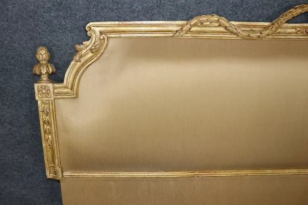 Fantastic Italian-Made Carved Genuine Gold Leaf Giltwood King Size Headboard - Image 3