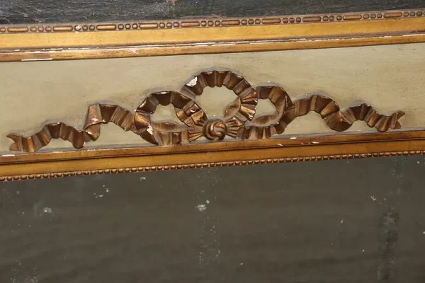Early 19th century Painted and Gilded French Trumeau Mirror with Oil Painting - Image 5
