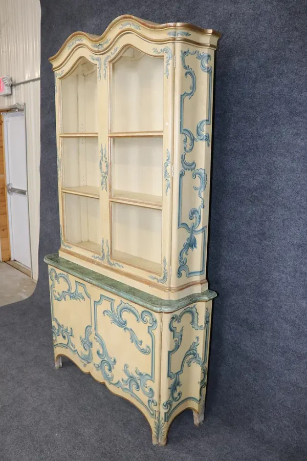 Baker Paint Decorated Venetian Italian Vitrine Display China Cabinet Vitrine - Image 10