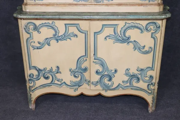 Baker Paint Decorated Venetian Italian Vitrine Display China Cabinet Vitrine - Image 8