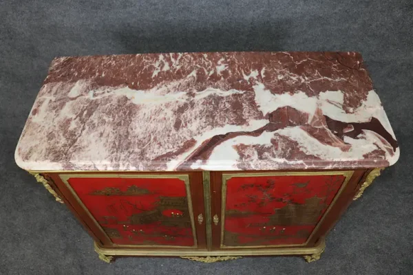 Extremely Rare Pair of Large Scale Maison Jansen Chinoiserie Buffets - Image 5
