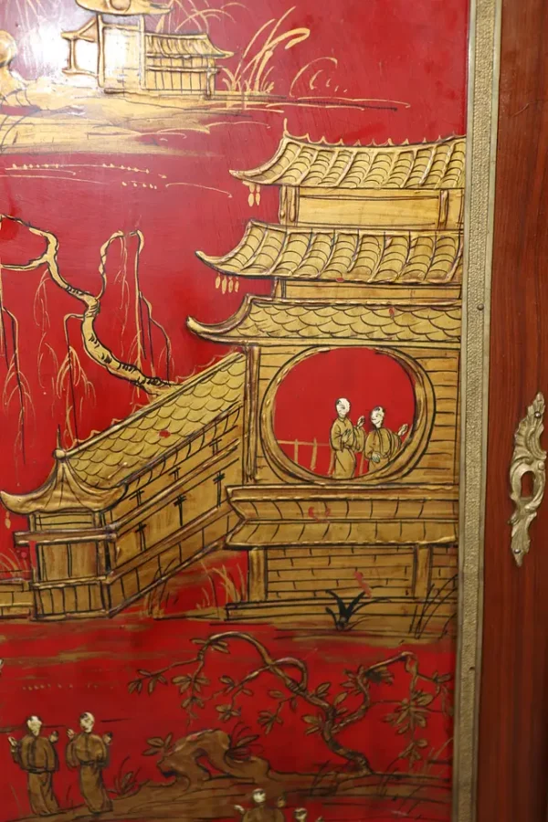 Extremely Rare Pair of Large Scale Maison Jansen Chinoiserie Buffets - Image 8