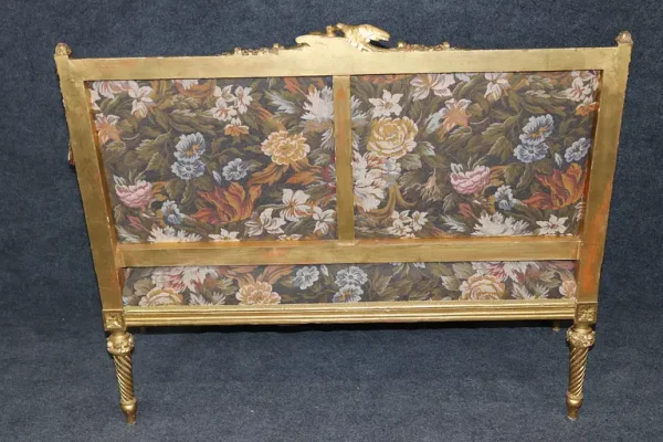 Fantastic Carved Birds Parcel Gilded French Louis XVI Style Settee Canape - Image 5
