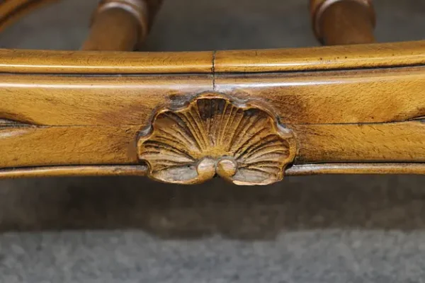 Fine Pair French Walnut Cane Directoire 1950s era X Cerule X Benches - Image 7