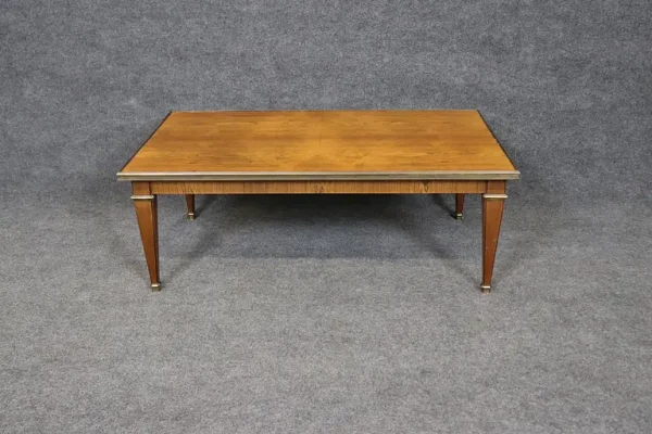 Beautiful Walnut and Brass Mounted French Directoire Baker Coffee Table - Image 2