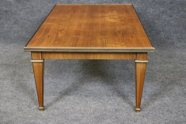 Beautiful Walnut and Brass Mounted French Directoire Baker Coffee Table - Image 5