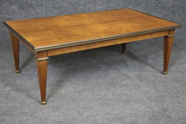 Beautiful Walnut and Brass Mounted French Directoire Baker Coffee Table - Image 4