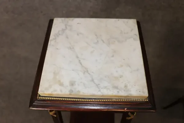 Fine Pair of Fine French Louis XVI Marble Top Bronze Mounted Planstands 1930s - Image 5