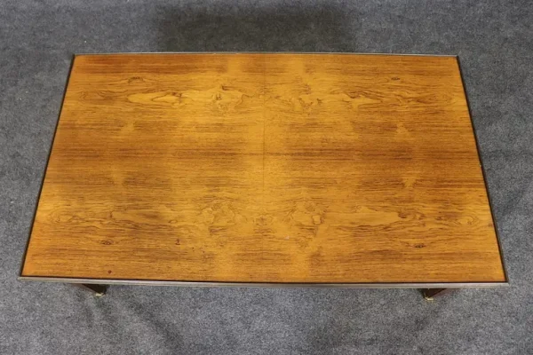 Beautiful Walnut and Brass Mounted French Directoire Baker Coffee Table - Image 6