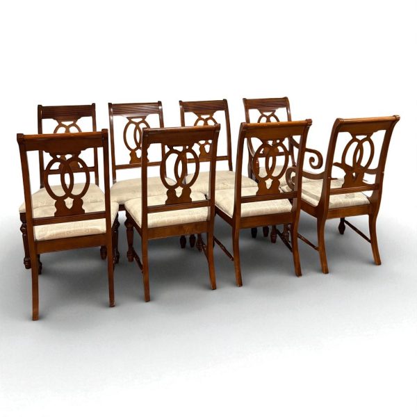Set of 8 Traditional Dining Chairs with Custom Upholstery - Image 3