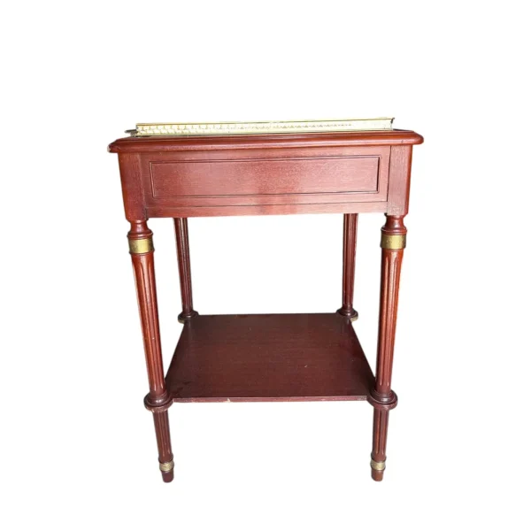 Antique French Mahogany Occasional Table With Marble Top - Image 4