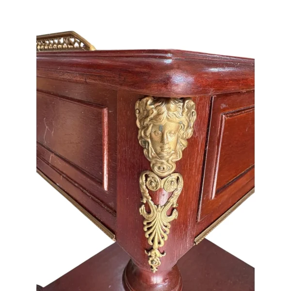 Antique French Mahogany Occasional Table With Marble Top - Image 5