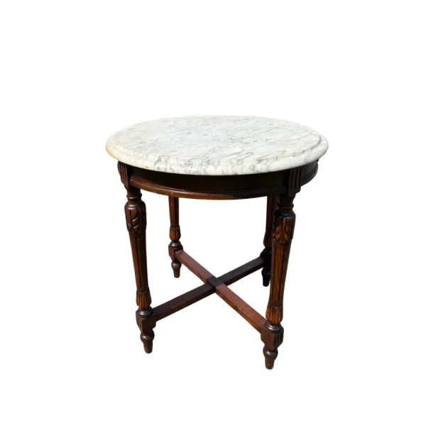 Antique Marble Top Side Table - Image 2