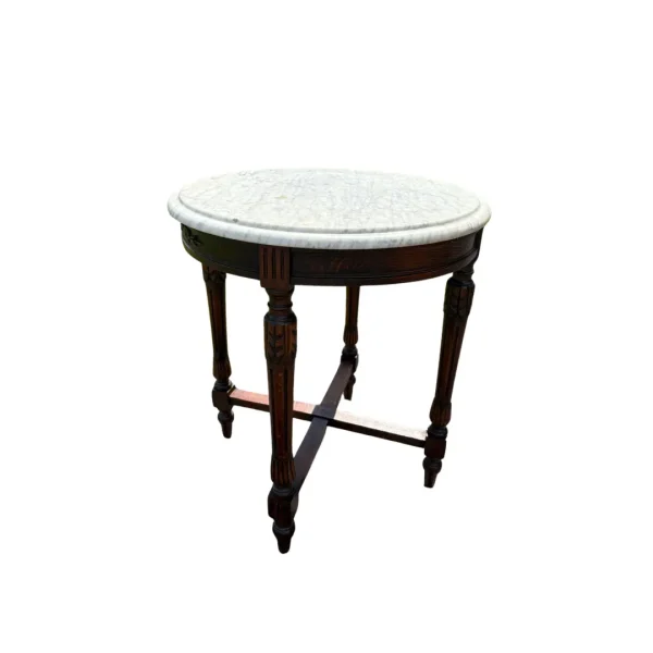 Antique Marble Top Side Table - Image 3