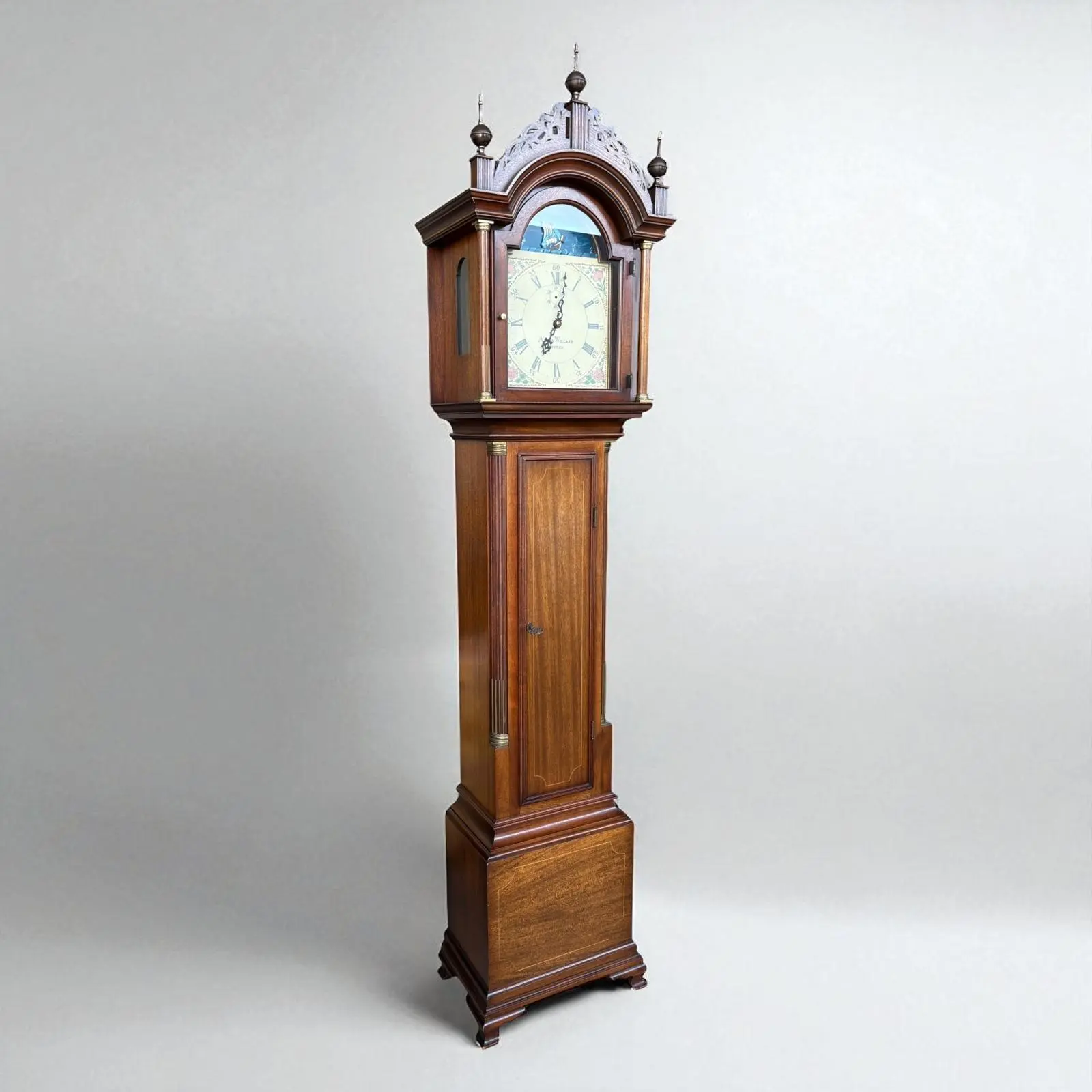 Colonial Aaron Willard Mahogany Grandfather Clock - Image 2