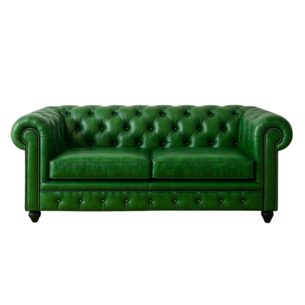 Cushioned Leather Chesterfield Sofa