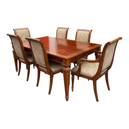 Ethan Allen Brand Dining Table & 6 Chairs - Set of 7