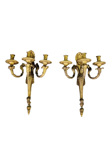 Fine Quality Pair of French Louis XV Style Candle Sconces Not Lighted
