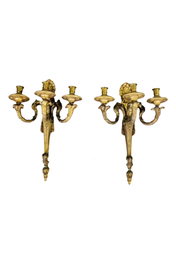 Fine Quality Pair of French Louis XV Style Candle Sconces Not Lighted