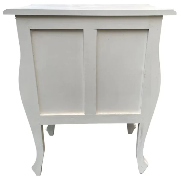 Pair of White French Bombay Louis XIV Mahogany Bedside Tables - Image 7