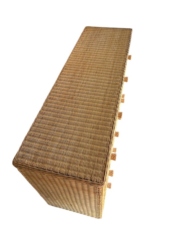 Boho Chic Natural Wicker Rattan Dresser - Image 5
