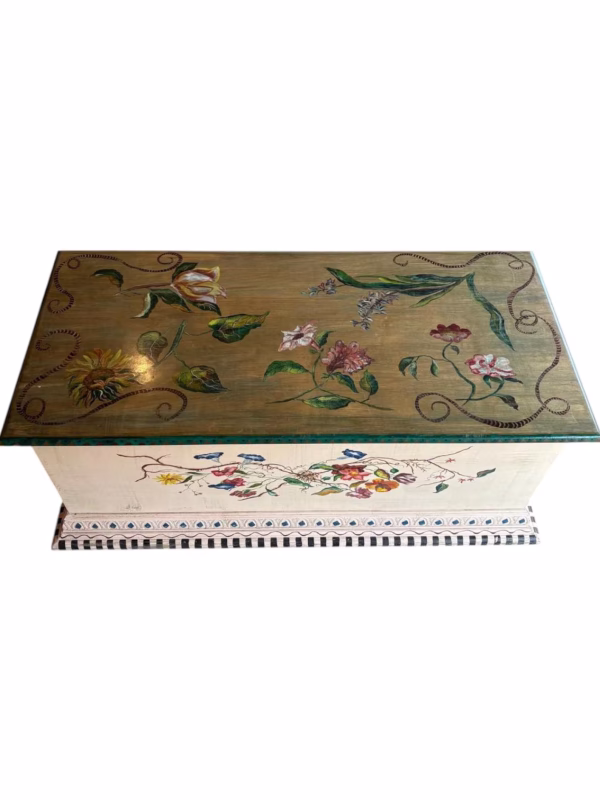 Hand Painted Floral Cottage Trunk - Image 4