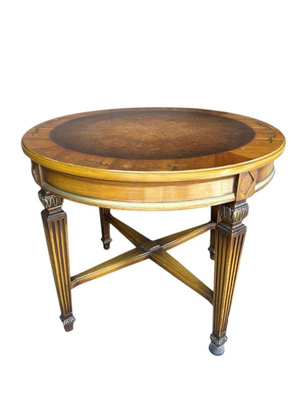 Vintage Neo-Classical Inlaid Side Table - Image 2
