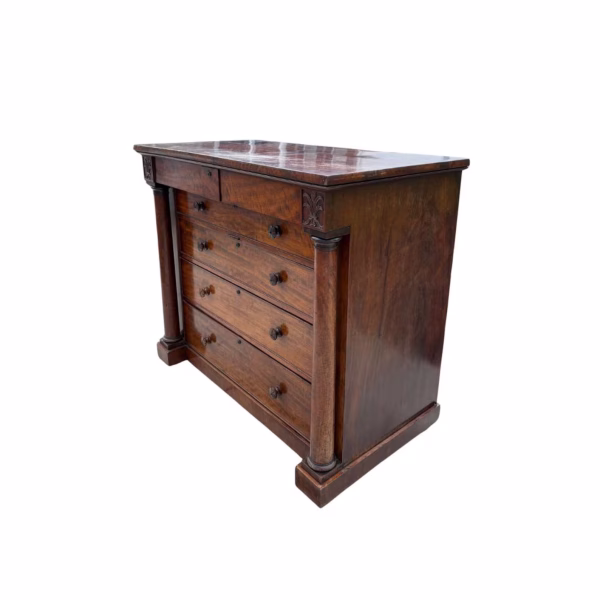 Antique Empire Flame Mahogany Large Chest of Drawers Circa 1810-1825 - Image 3