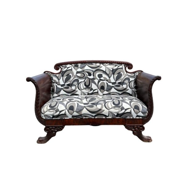 Antique Empire Newly Upholstered Settee