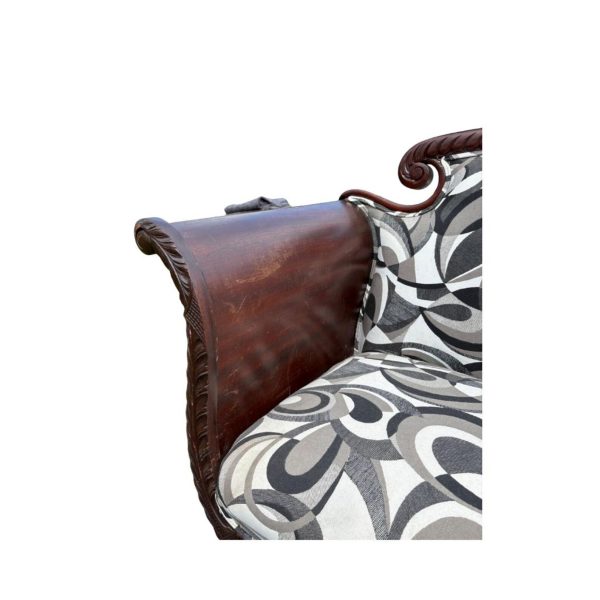 Antique Empire Newly Upholstered Settee - Image 5