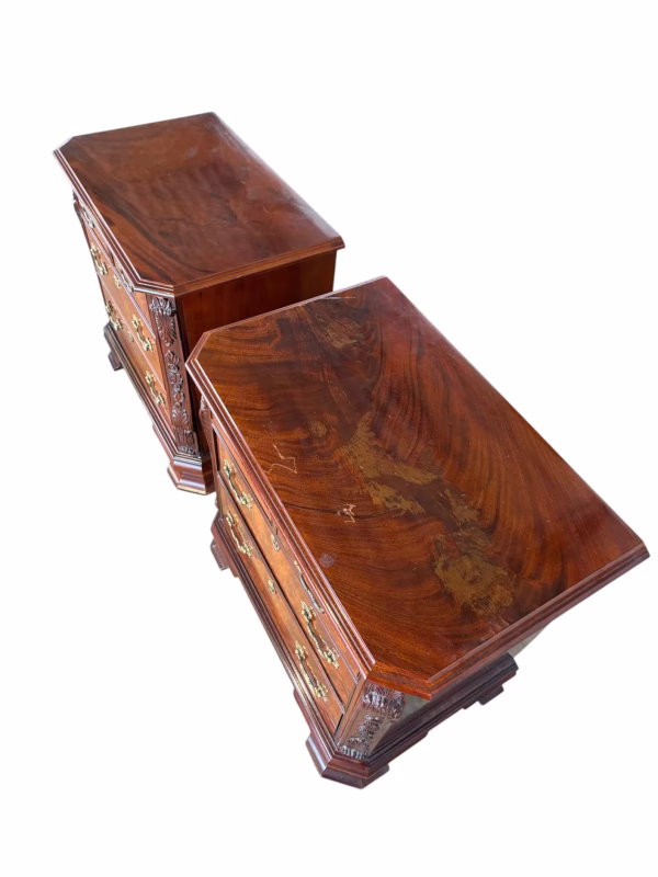 Set of 2 French Mahogany Nightstands - Image 6