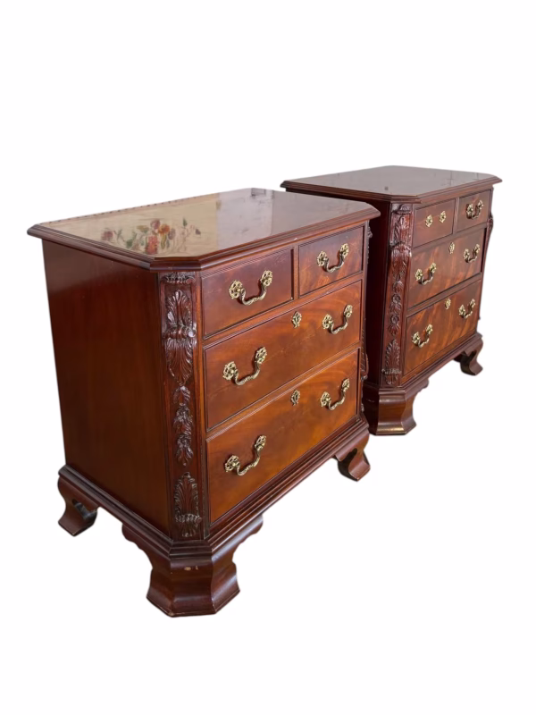 Set of 2 French Mahogany Nightstands - Image 4