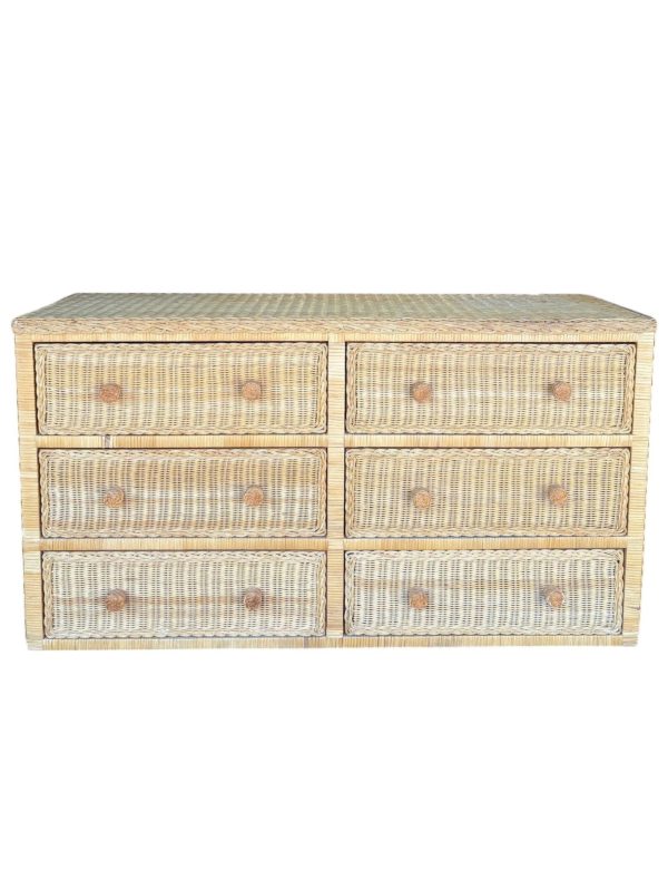Boho Chic Natural Wicker Rattan Dresser